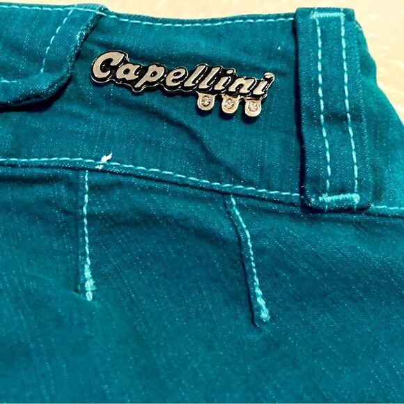 Capellini Women’s Turquoise Stretch Crop Pant Size 7 - Picture 6 of 12
